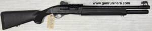 FNH-USA, used, Model Self Loading Police, 12 gauge, semi auto shotgun, 3” chamber, 18” barrel, self cleaning gas system, 6+1 capacity, 1913 rail for optic mounting, excellent iron sights, and a self cleaning gas system.
